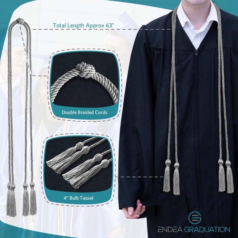 Endea Graduation Double Honor Cord (Silver) - Image 3